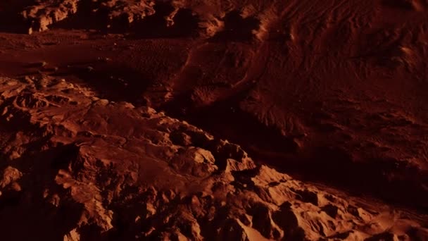 錆びたオレンジの色合い 火星の表面 砂の素晴らしい火星の風景 外国人の風景 赤い惑星火星 — ストック動画