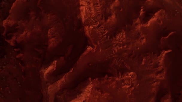 Fantastic Martian Landscape Rusty Orange Shades Mars Surface Desert Cliffs — Stock Video