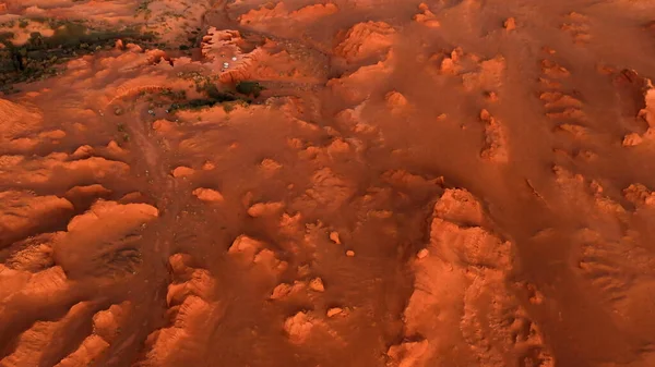 Paisaje Marciano Vista Aérea Flaming Cliffs Desierto Gobi Tierra Quemada — Foto de Stock