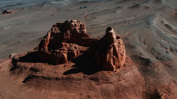 Αρειανό Τοπίο Φλεγόμενα Βράχια Εναέρια Θέα Στην Έρημο Γκόμπι Καμένη — Φωτογραφία Αρχείου