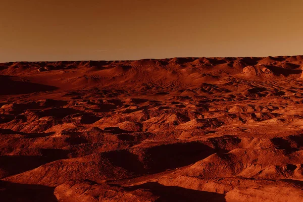 Fantastická Martská Krajina Rezavých Oranžových Odstínech Povrch Marsu Poušť Útesy — Stock fotografie