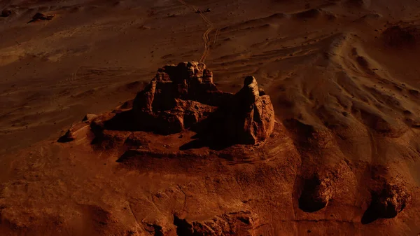 Fantastyczny Marsjański Krajobraz Zardzewiałych Odcieniach Pomarańczy Powierzchni Marsa Pustyni Klifów — Zdjęcie stockowe