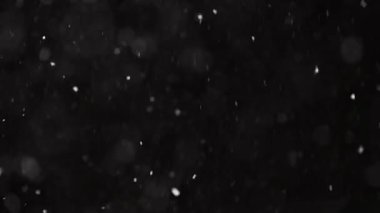 Güzel Gerçek Kar, 4K yavaş çekimde izole edilmiş bir şekilde telefoto merceğiyle mükemmel bir bokeh ile çekilmiş. Besteleme, hareket grafikleri, büyük ve küçük kar için derecelendirilmemiş görüntüler