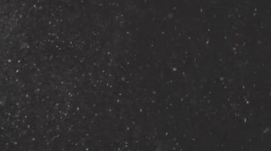 4K yavaş çekimde siyah zemin üzerinde izole edilmiş güzel Real kar, ProRes 422, derecelendirilmemiş C-LOG 10 bit, 50 mm lens ile çekildi. Besteleme ve hareket grafikleri için derecelendirilmemiş görüntüler