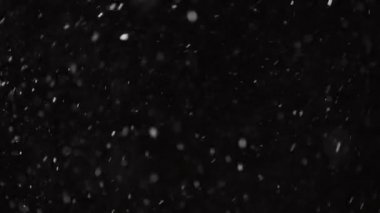 Güzel Gerçek Kar, 4K yavaş çekimde izole edilmiş bir şekilde telefoto merceğiyle mükemmel bir bokeh ile çekilmiş. Besteleme, hareket grafikleri, büyük ve küçük kar için derecelendirilmemiş görüntüler