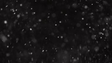 Güzel Gerçek Kar, 4K yavaş çekimde izole edilmiş bir şekilde telefoto merceğiyle mükemmel bir bokeh ile çekilmiş. Besteleme, hareket grafikleri, büyük ve küçük kar için derecelendirilmemiş görüntüler