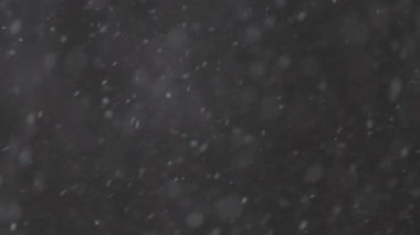 4K yavaş çekimde siyah zeminde izole edilmiş gerçek kar, ProRes 422, derecelendirilmemiş C-LOG 10 bit. Mükemmel bokeh 'li bir telefoto lensi, besteleme görüntüleri, hareketli grafikler.