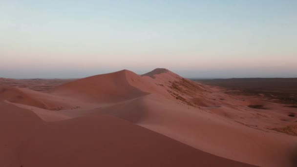 Salida Del Sol Sobre Las Dunas Desierto Vista Aérea Dunas — Vídeos de Stock