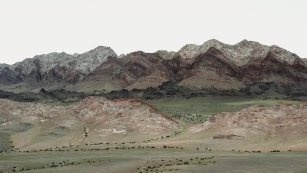 Veduta Aerea Delle Montagne Paesaggio Mongolia Steppa Valle Belle Montagne — Video Stock