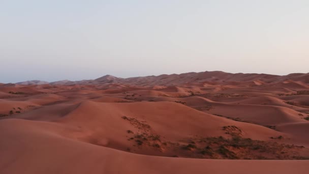 Salida Del Sol Sobre Las Dunas Desierto Vista Aérea Dunas — Vídeos de Stock