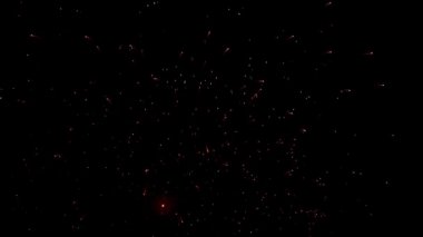 4 Temmuz 'daki bağımsızlık gününden önce havai fişek festivalinde Deep Black Background Sky' da gerçek havai fişek gösterisi. Güzel havai fişek gösterisi. Yavaş çekim 100 fps