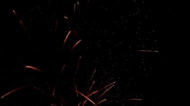 4 Temmuz 'daki bağımsızlık gününden önce havai fişek festivalinde Deep Black Background Sky' da gerçek havai fişek gösterisi. Güzel havai fişek gösterisi. Yavaş çekim 100 fps
