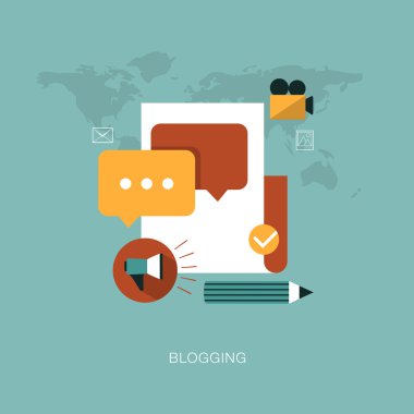 Modern bloglama konsept illüstrasyon
