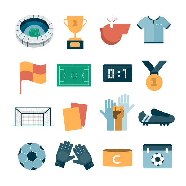 Iconos de fútbol moderno — Vector de stock