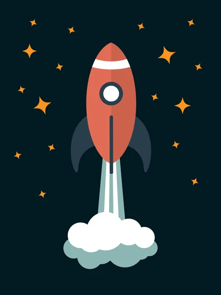 Modern rocket illustration — Stock Vector