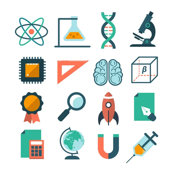 Set of modern science icons — Stock Vector