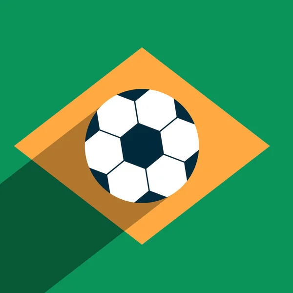 Флаг Бразилии с футболом — стоковый вектор