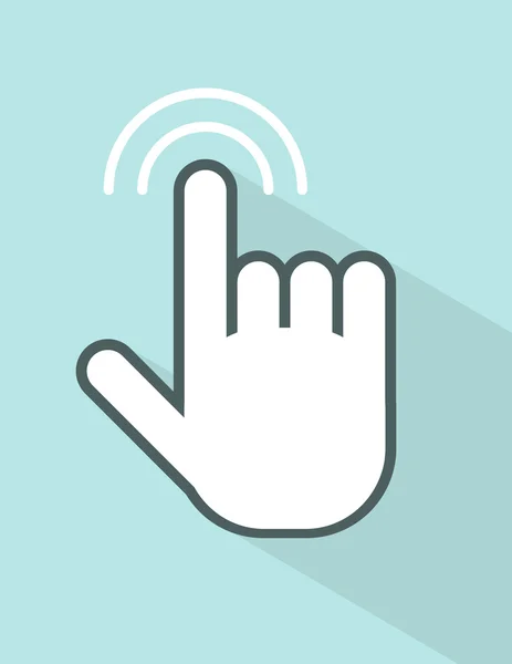 Vector hand touching screen — Stock Vector