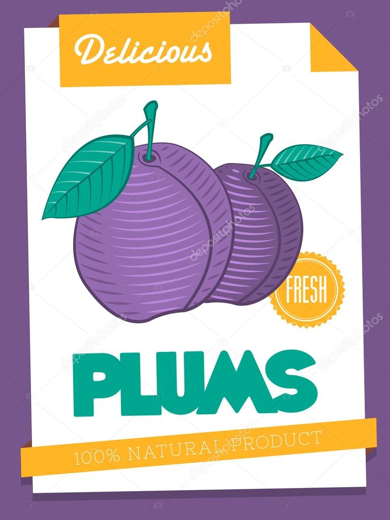 Delicious plums poster