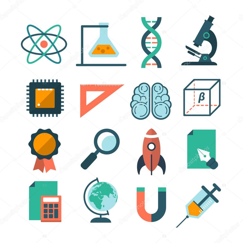 Set of modern science icons