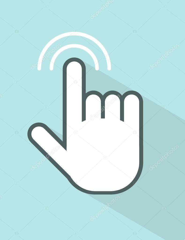 Vector hand touching screen