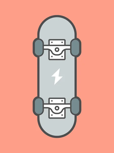 Skateboard isolated on red background — Stock Vector