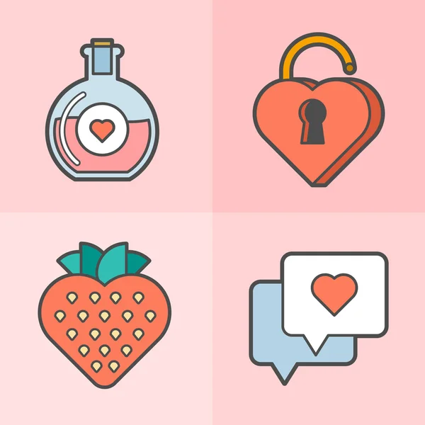 Conjunto de iconos del Día de San Valentín — Vector de stock