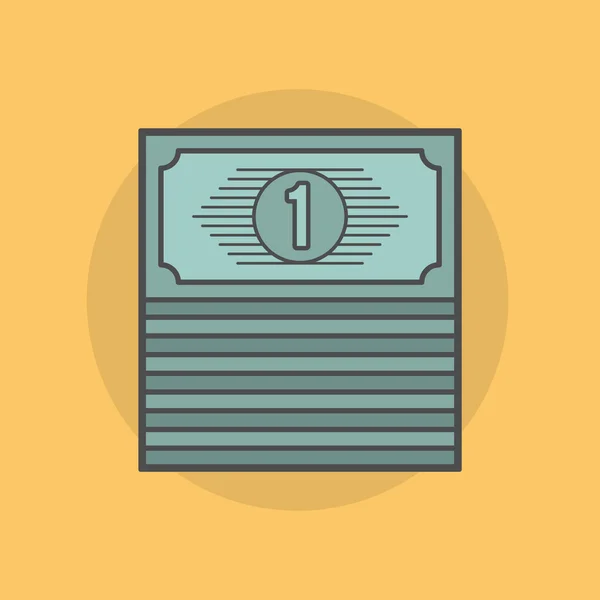 Στοίβα των τραπεζογραμματίων που απομονώνονται σε κίτρινο φόντο — Διανυσματικό Αρχείο