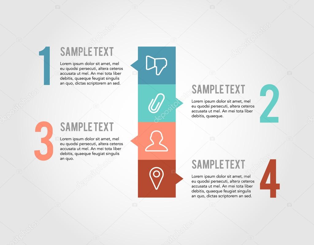 Steps infographic isolated on white background