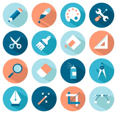 Sanatsal olarak ayarla ve simgeleri tasarım araçları