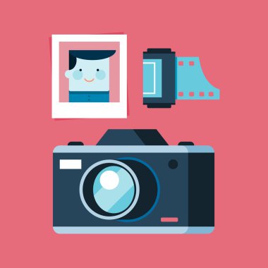 Analog fotoğraf ekipmanı, kamera, fotoğraf ve film