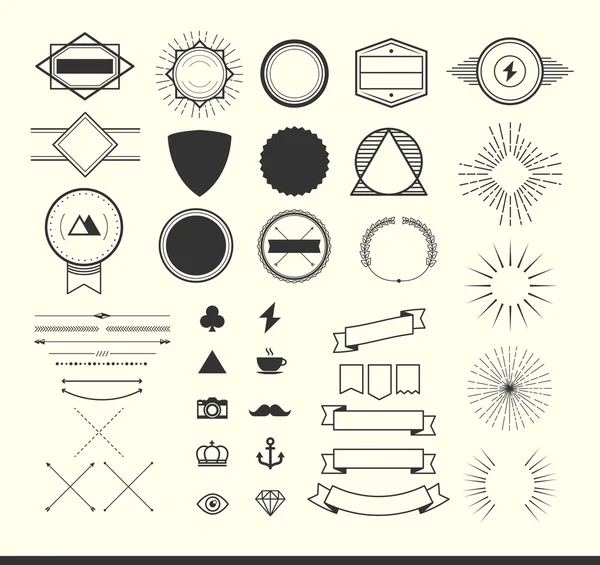 Set of vintage elements for making logos — Stock Vector