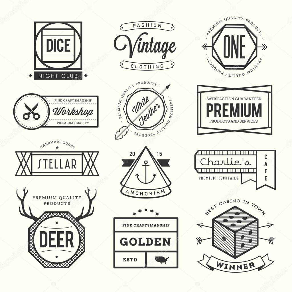 Set of vintage logos, badges and labels