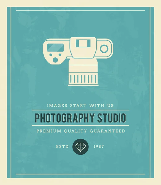 Cartel vintage para estudio de fotografía — Vector de stock