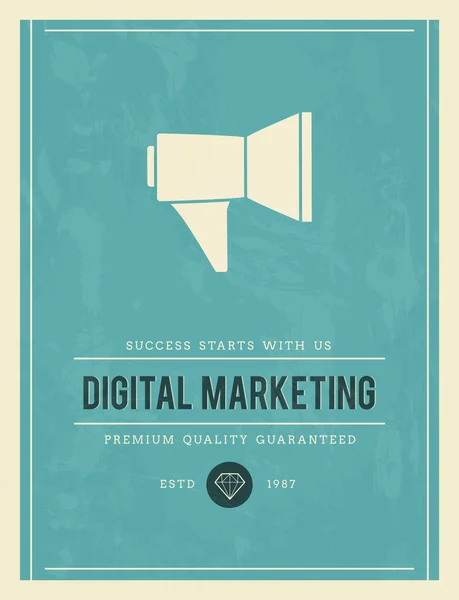 Cartaz vintage para marketing digital — Vetor de Stock