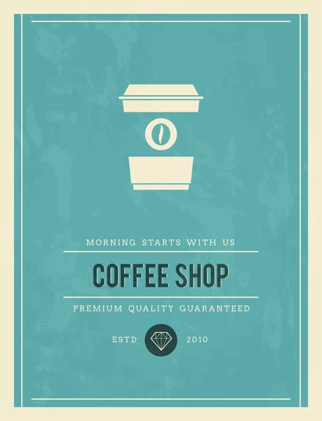 Vintage poster voor koffie shop — Stockvector