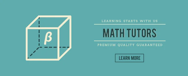 Banner vintage para tutores de matemáticas — Vector de stock