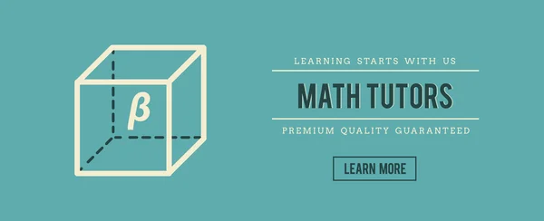 Banner vintage para tutores de matemática — Vetor de Stock