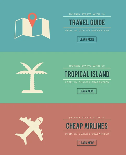 Set of vintage travel related banners — Stock Vector