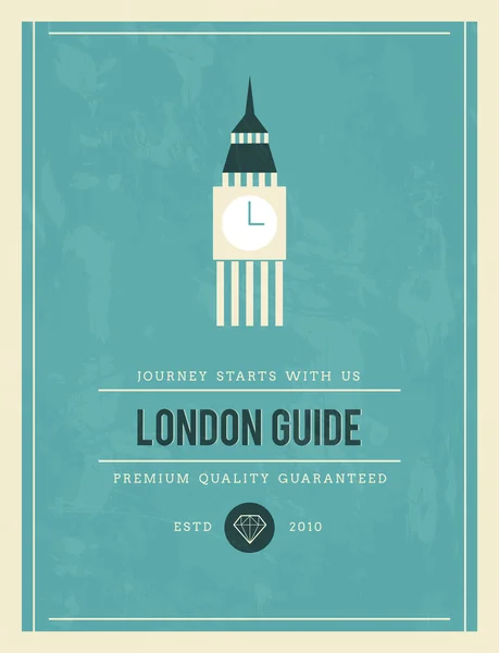 Londra Rehberi için VINTAGE poster — Stok Vektör