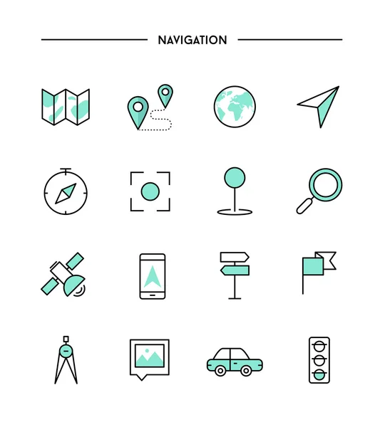 Navigationssymbole setzen — Stockvektor