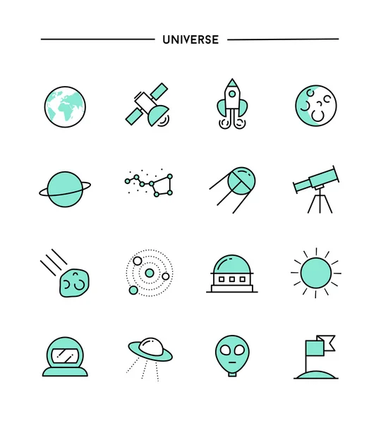 Set of universe icons — Stock Vector