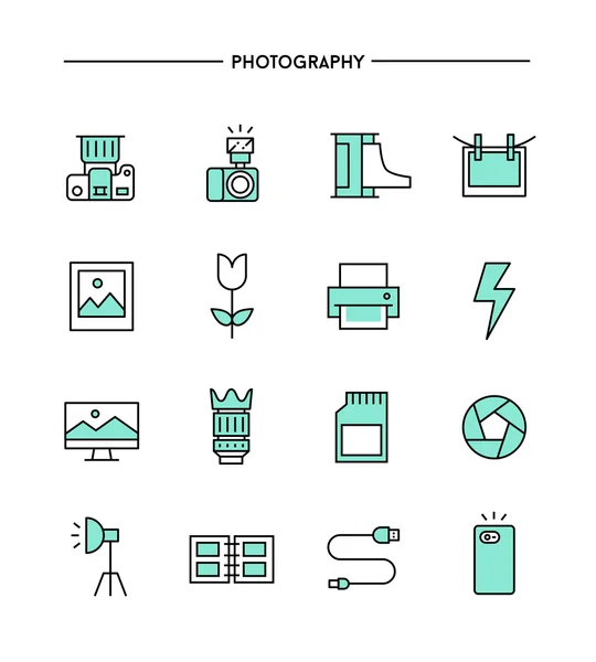 Set of photography icons — Stock Vector