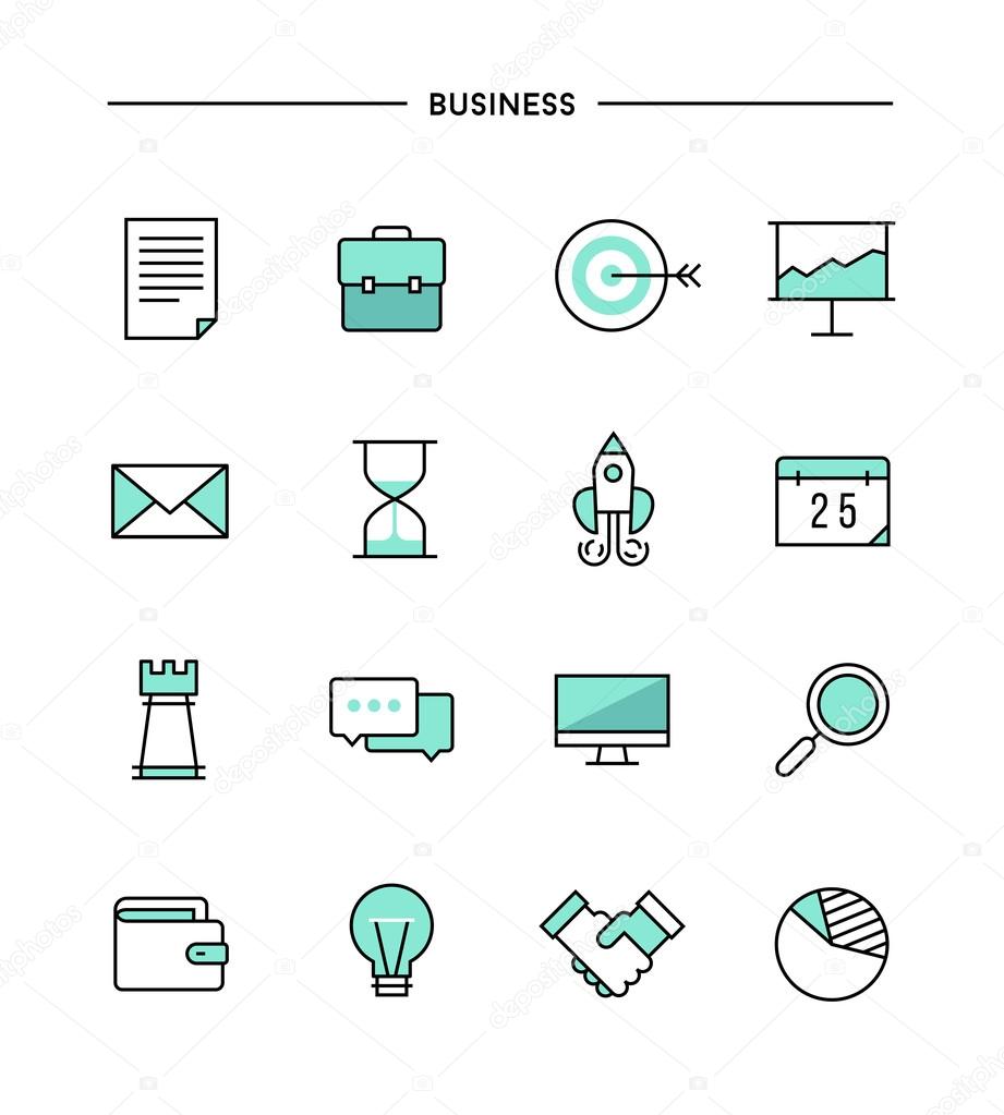 set of business icons