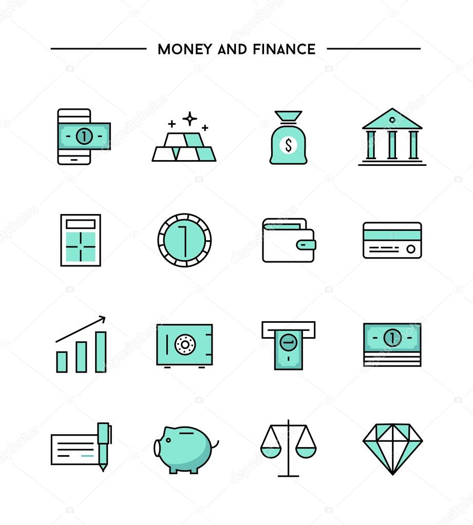 set of money and finance icons