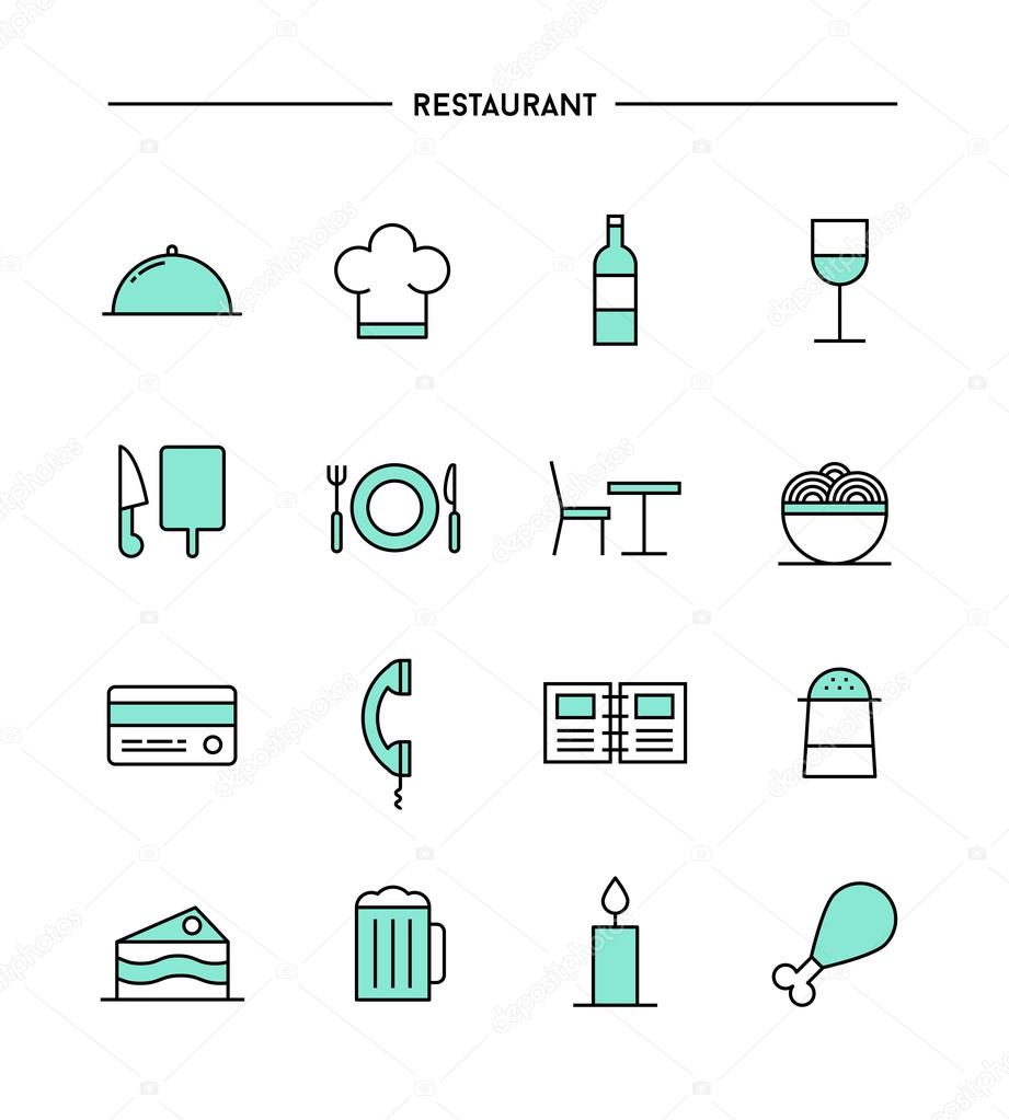 set of restaurant icons