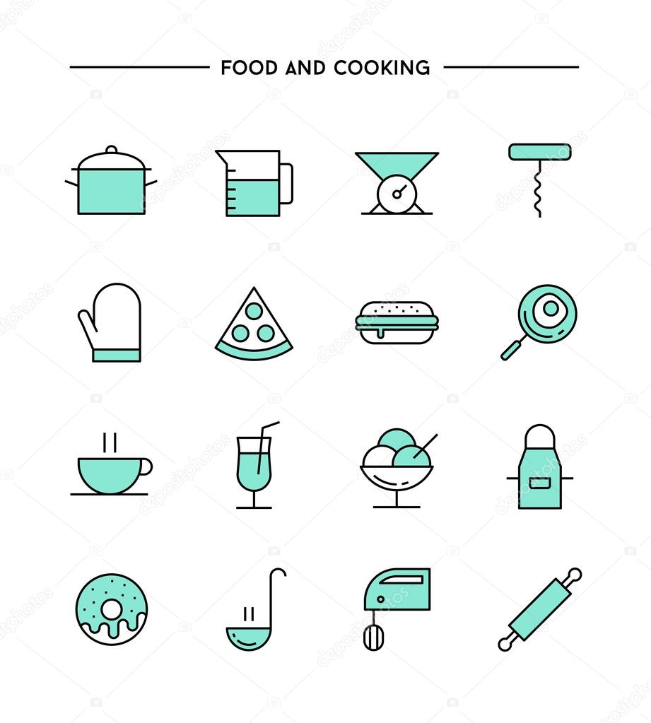set of food and cooking icons