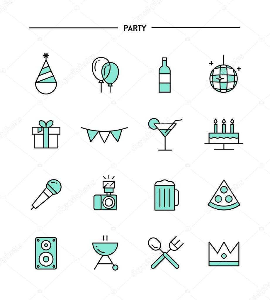 set of party icons