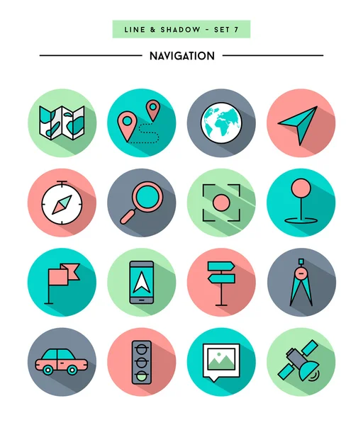 Ensemble d'icônes de navigation — Image vectorielle