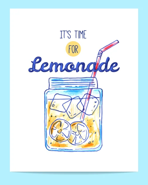 Hand gezeichnetes helles Limonade-Poster — Stockvektor